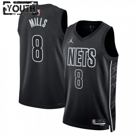 Camiseta Niños NBA Brooklyn Nets Patty Mills 8 2022-23 Jordan Statement Edition Negro Swingman